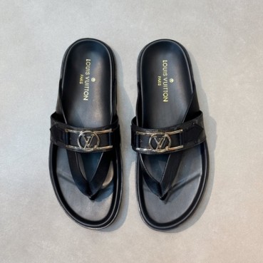 루이비통 남성 블랙 슬리퍼 - Louis vuitton Mens Black Slippers 