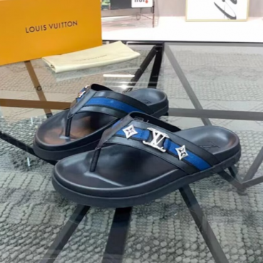루이비통 남성 블루 슬리퍼 - Louis vuitton Mens Blue Slippers 