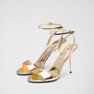 프라다 여성 로고 골드 샌들 - Prada Womens Gold Sandals 