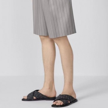 디올 남성 오블리크 블랙 슬리퍼 - Dior Mens Black Slippers 