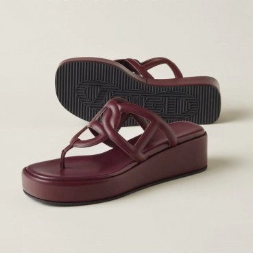 에르메스 여성 베이직 버건디 뮬 - Hermes Womens Burgundy Mule 