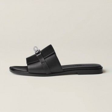 에르메스 여성 블랙 켈리 슬리퍼 - Hermes Womens Black Slipper 