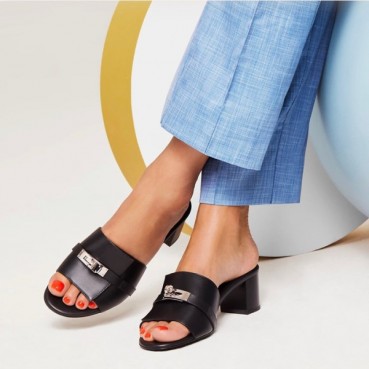 에르메스 여성 블랙 켈리 뮬 - Hermes Womens Black Mule 