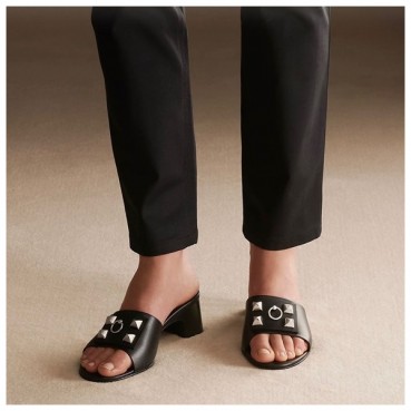 에르메스 여성 시그니처 블랙 뮬 - Hermes Womens Black Sandals 