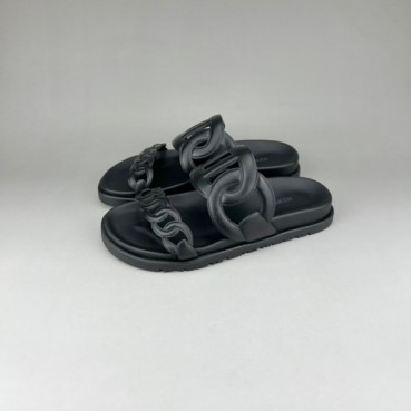 에르메스 남/녀 트렌디 블랙 슬리퍼 - Unisex Black Slippers 