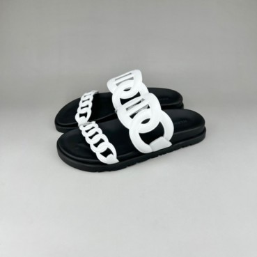 에르메스 남/녀 트렌디 화이트 슬리퍼 - Unisex White Slippers 