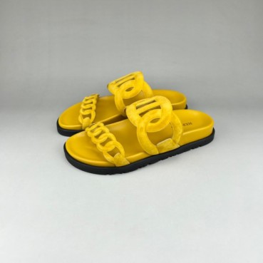 에르메스 남/녀 트렌디 옐로우 슬리퍼 - Unisex Yellow Slippers 