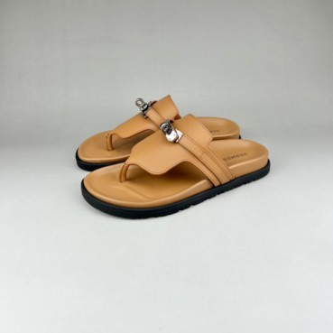에르메스 남/녀 트렌디 카멜 슬리퍼 - Unisex Camel Slippers 