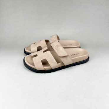 에르메스 남/녀 트렌디 베이지 슬리퍼 - Unisex Beige Slippers 