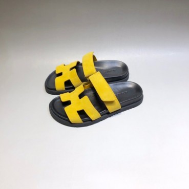 에르메스 남/녀 트렌디 옐로우 슬리퍼 - Unisex Yellow Slippers 