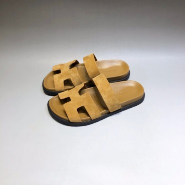에르메스 남/녀 트렌디 카멜 슬리퍼 - Unisex Camel Slippers 