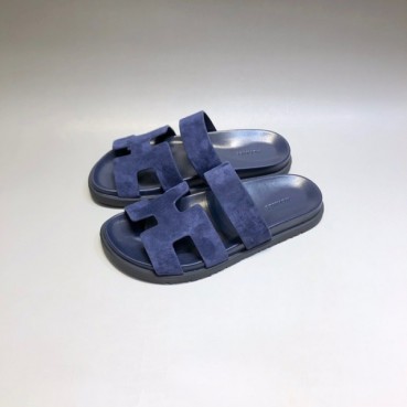 에르메스 남/녀 트렌디 네이비 슬리퍼 - Unisex Navy Slippers 