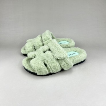 에르메스 남/녀 민트 퍼슬리퍼 - Unisex Mint Slippers 