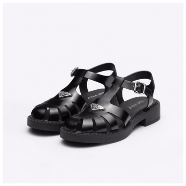 프라다 남성 로고 블랙 샌들 - Mens Black Sandals 