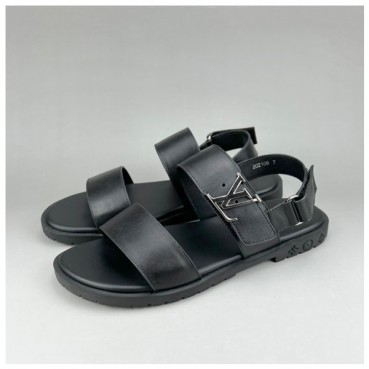 루이비통 남성 이니셜 블랙 샌들 - Mens Black Sandals 