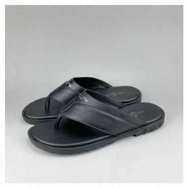 루이비통 남성 이니셜 블랙 슬리퍼 - Mens Black Slippers 
