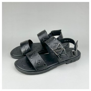 루이비통 남성 이니셜 블랙 슬리퍼 - Mens Black Slippers 