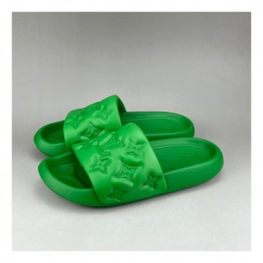 루이비통 남/녀 이니셜 그린 슬리퍼 - Unisex Green Slippers 