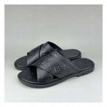 루이비통 남성 클래식 블랙 슬리퍼 - Mens Black Slippers 