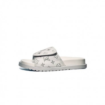 루이비통 남성 클래식 화이트 슬리퍼 - Mens White Slippers 