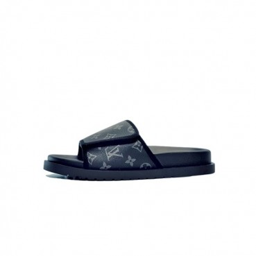 루이비통 남성 클래식 블랙 슬리퍼 - Mens Black Slippers 