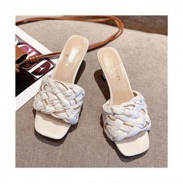 Chanel 2021 Women's Leather Slipper,CHAS0653 - 샤넬 2021 여성용 레더 슬리퍼,Size(225