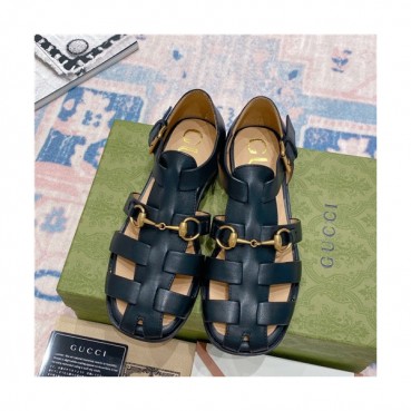 Gucci 2021 Women's Leather Sandal,GUCS1621 - 구찌 2021 여성용 레더 슬리퍼,Size(225