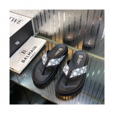 Balmain 2021 Men's Leather Slipper,BALMS0043 - 발망 2021 남성용 레더 슬리퍼,Size(240