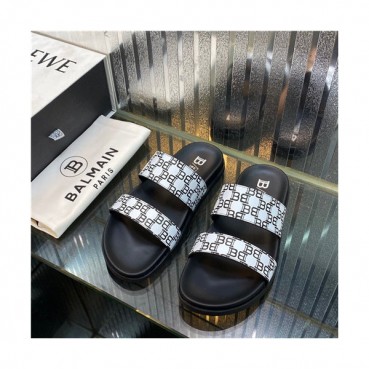 Balmain 2021 Men's Leather Slipper,BALMS0041 - 발망 2021 남성용 레더 슬리퍼,Size(240