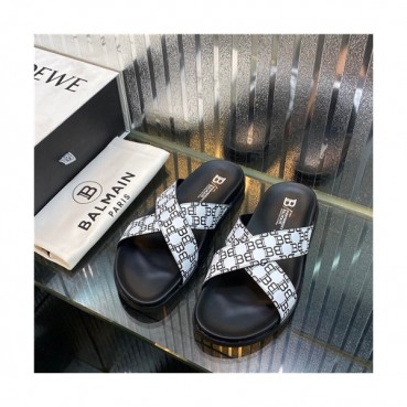 Balmain 2021 Men's Leather Slipper,BALMS0042 - 발망 2021 남성용 레더 슬리퍼,Size(240