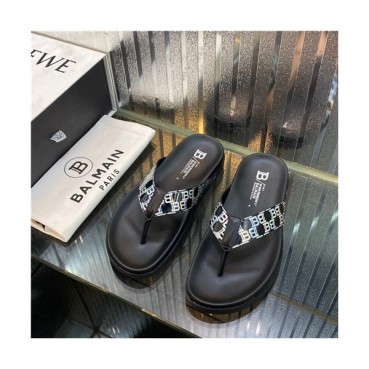 Balmain 2021 Men's Leather Slipper,BALMS0039 - 발망 2021 남성용 레더 슬리퍼,Size(240