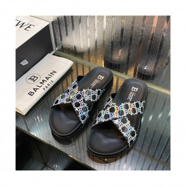 Balmain 2021 Men's Leather Slipper,BALMS0038 - 발망 2021 남성용 레더 슬리퍼,Size(240