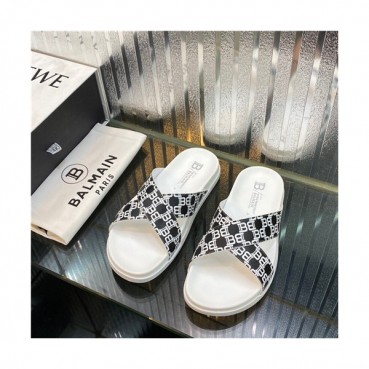Balmain 2021 Men's Leather Slipper,BALMS0034 - 발망 2021 남성용 레더 슬리퍼,Size(240