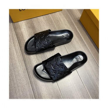 Louis Vuitton 2021 Men's Leather Slipper,LOUS2183 - 루이비통 2021 남성용 레더 슬리퍼,Size(240