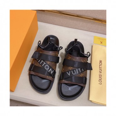 Louis Vuitton 2021 Men's Leather Sandal,LOUS2162 - 루이비통 2021 남성용 레더 샌들,Size(240