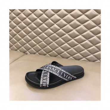 Versace 2021 Men's Leather Slipper,VERS0591 - 베르사체 2021 남성용 레더 슬리퍼,Size(240