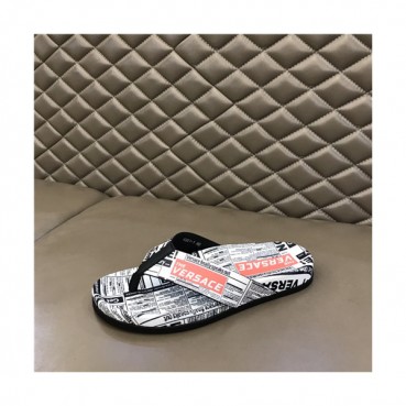 Versace 2021 Men's Leather Slipper,VERS0589 - 베르사체 2021 남성용 레더 슬리퍼,Size(240