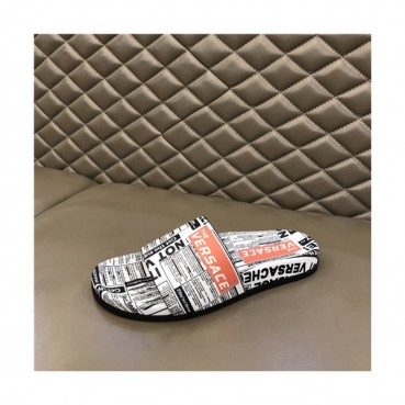 Versace 2021 Men's Leather Slipper,VERS0588 - 베르사체 2021 남성용 레더 슬리퍼,Size(240