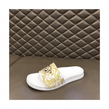 Versace 2021 Men's Leather Slipper,VERS0585 - 베르사체 2021 남성용 레더 슬리퍼,Size(240