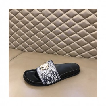 Versace 2021 Men's Leather Slipper,VERS0584 - 베르사체 2021 남성용 레더 슬리퍼,Size(240