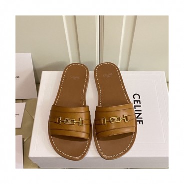 Celine 2021 Women's Leather Slipper,CELS0018 - 셀린느 2021 여성용 레더 슬리퍼,Size(225