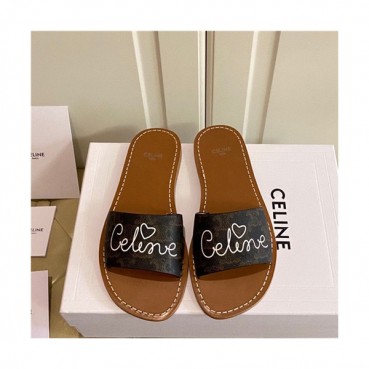 Celine 2021 Women's Leather Slipper,CELS0015 - 셀린느 2021 여성용 레더 슬리퍼,Size(225