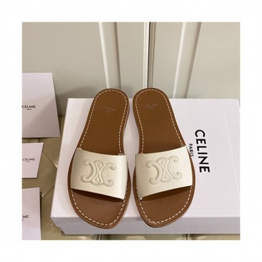 Celine 2021 Women's Leather Slipper,CELS0014 - 셀린느 2021 여성용 레더 슬리퍼,Size(225
