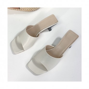 By Far 2021 Women's Leather High Heel Slipper,BYFS0036 - 바이파 2021 여성용 레더 하이힐 슬리퍼,Size(225