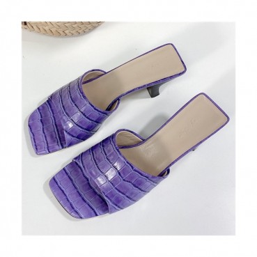 By Far 2021 Women's Leather High Heel Slipper,BYFS0033 - 바이파 2021 여성용 레더 하이힐 슬리퍼,Size(225