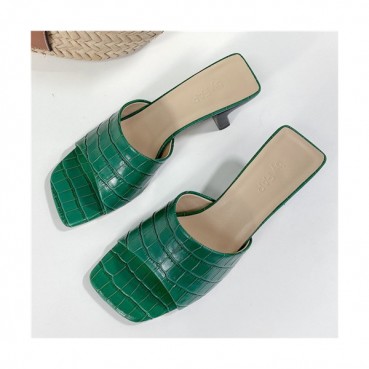 By Far 2021 Women's Leather High Heel Slipper,BYFS0032 - 바이파 2021 여성용 레더 하이힐 슬리퍼,Size(225