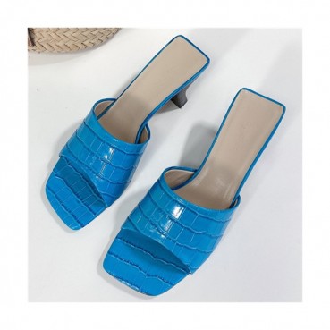 By Far 2021 Women's Leather High Heel Slipper,BYFS0031 - 바이파 2021 여성용 레더 하이힐 슬리퍼,Size(225