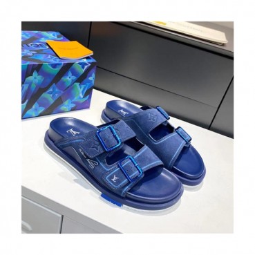 Louis Vuitton 2021 Men's Leather Slipper,LOUS2093 - 루이비통 2021 남성용 레더 슬리퍼,Size(240