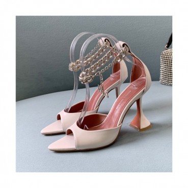 Amina Muaddi 2021 Women's Leather High Heel Sandal,AMS0011 - 아미나 무아디 2021 여성용 레더 하이힐 샌들,Size(225