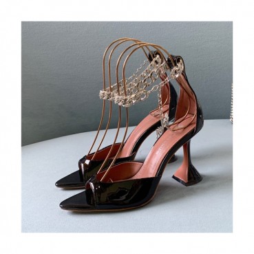 Amina Muaddi 2021 Women's Leather High Heel Sandal,AMS0010 - 아미나 무아디 2021 여성용 레더 하이힐 샌들,Size(225